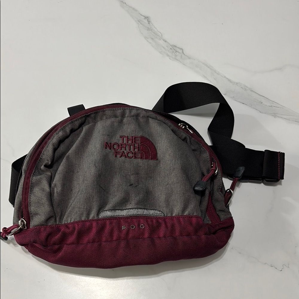 The North Face Gray and Burgundy Men's Bag